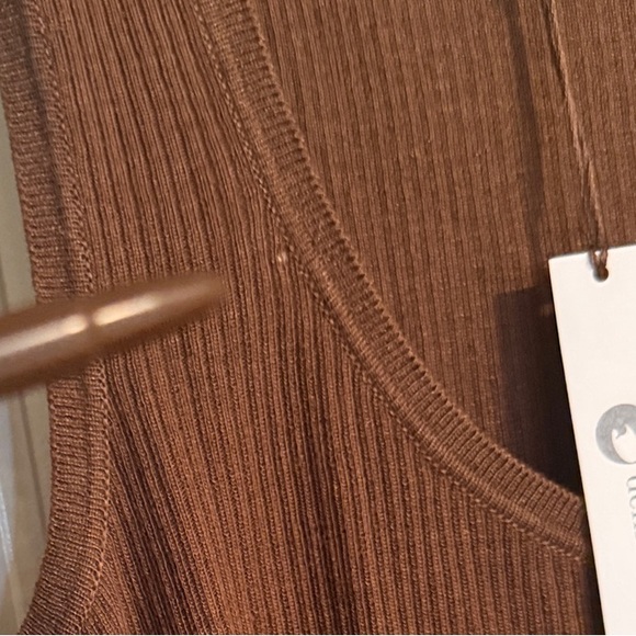 Brown Ribbed Tank Top 100 % cashmere - Picture 5 of 5